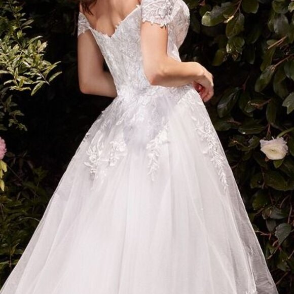 Off the shoulder wedding dress. New long tulle bridal gown - Picture 4 of 5